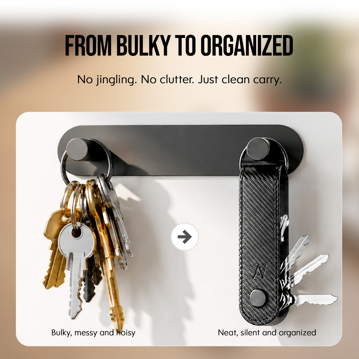 Key Organizer Carbon Fibre Black