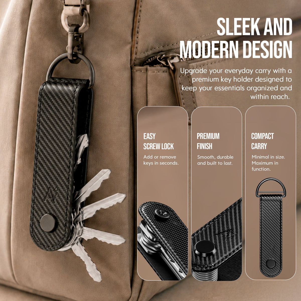 Key Organizer Carbon Fibre Black