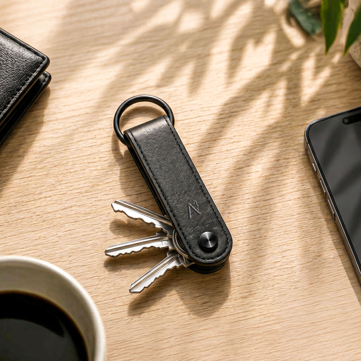 Key Organizer Black Leather