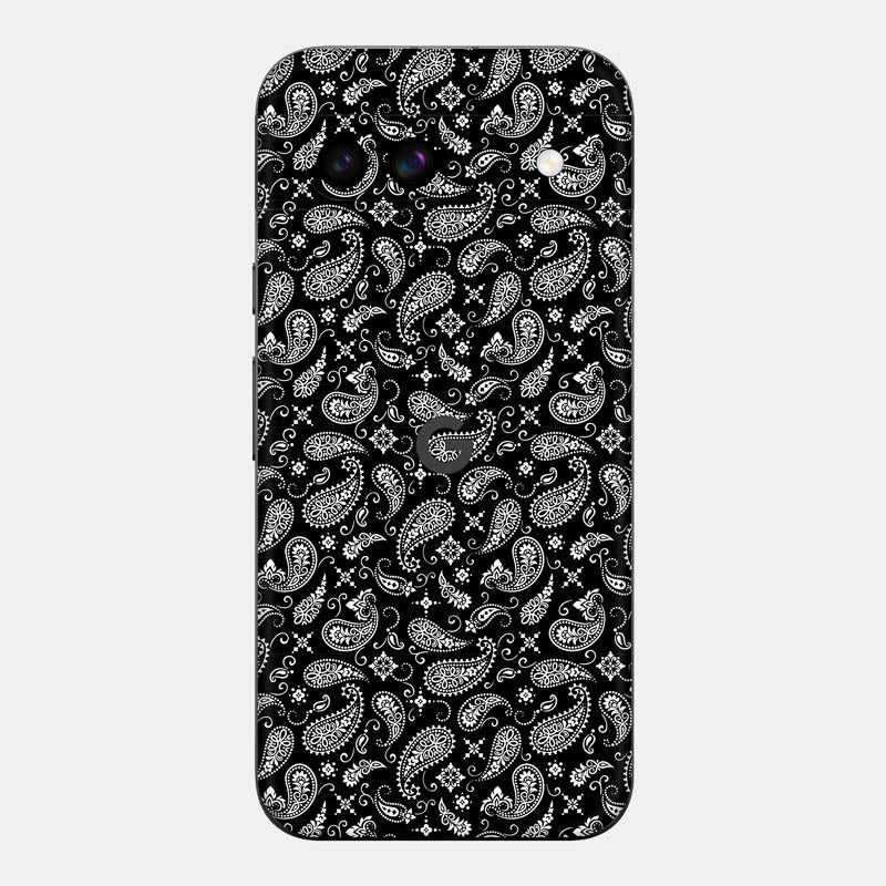 Black Paisley Glass Back