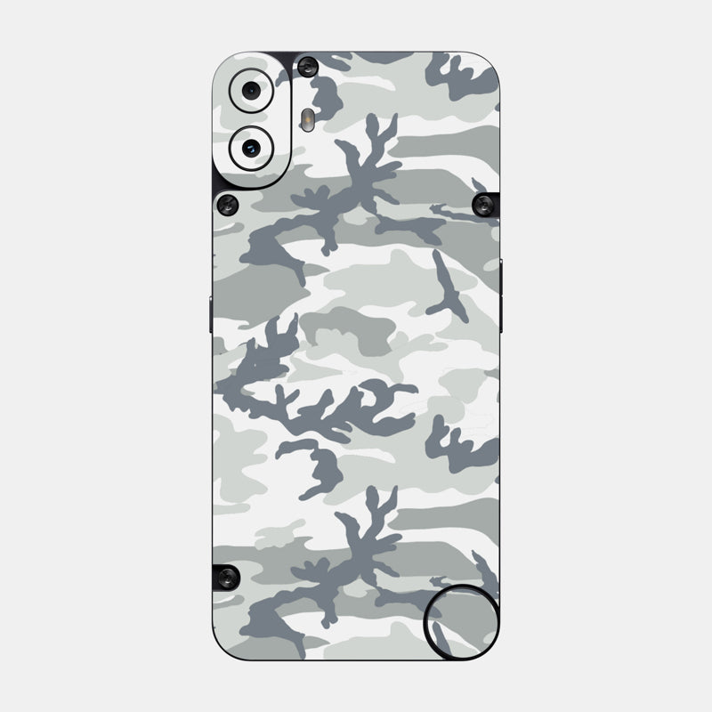 Snow Camo Glass Back
