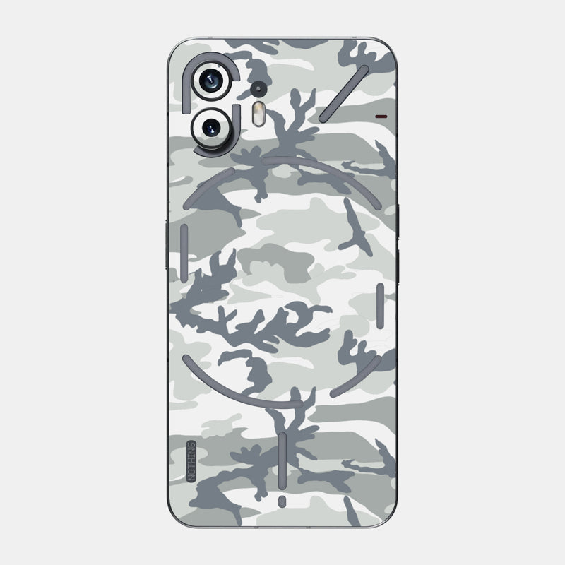 Snow Camo Glass Back