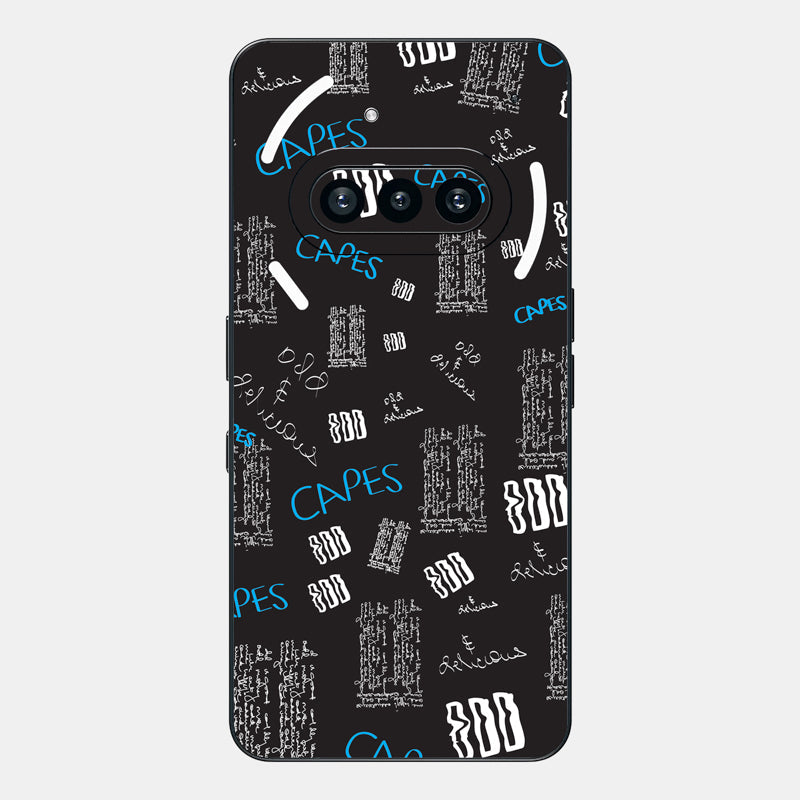 Black Scribble Glass Back