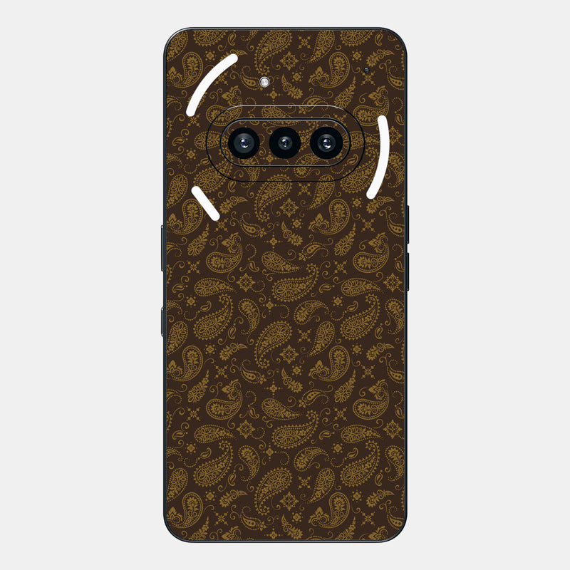 Brown Paisley Glass Back