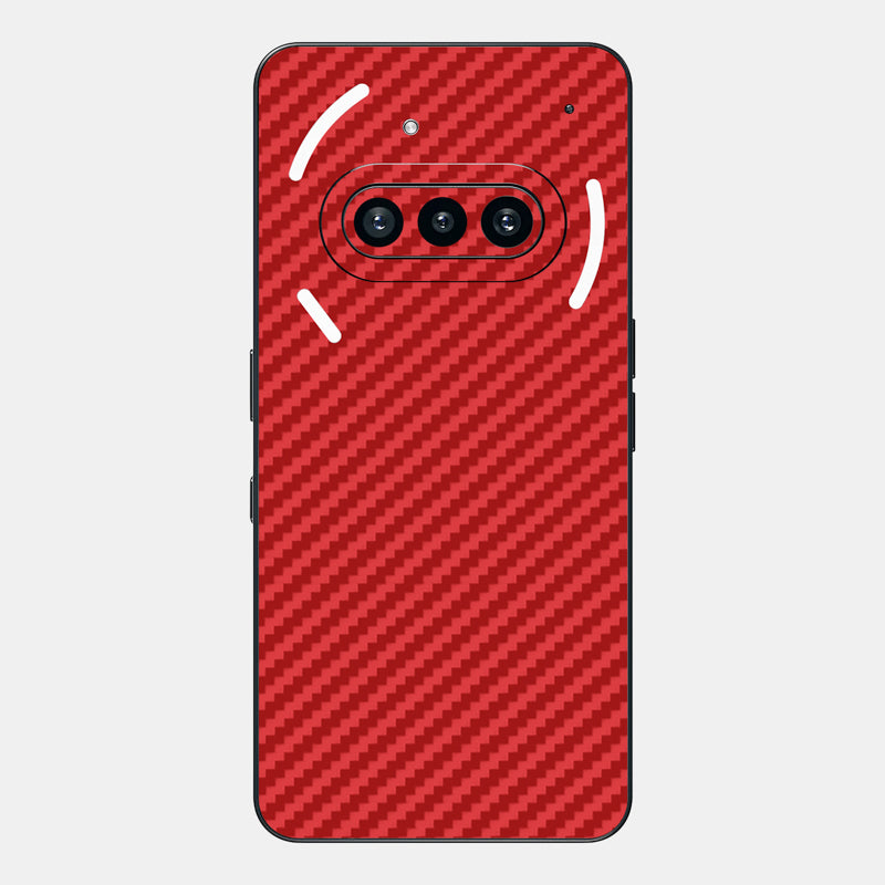 Carbon Fibre red Glass Back