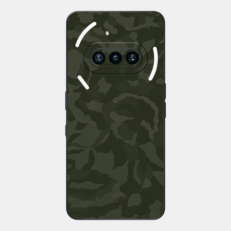 Green Camo Glass Back