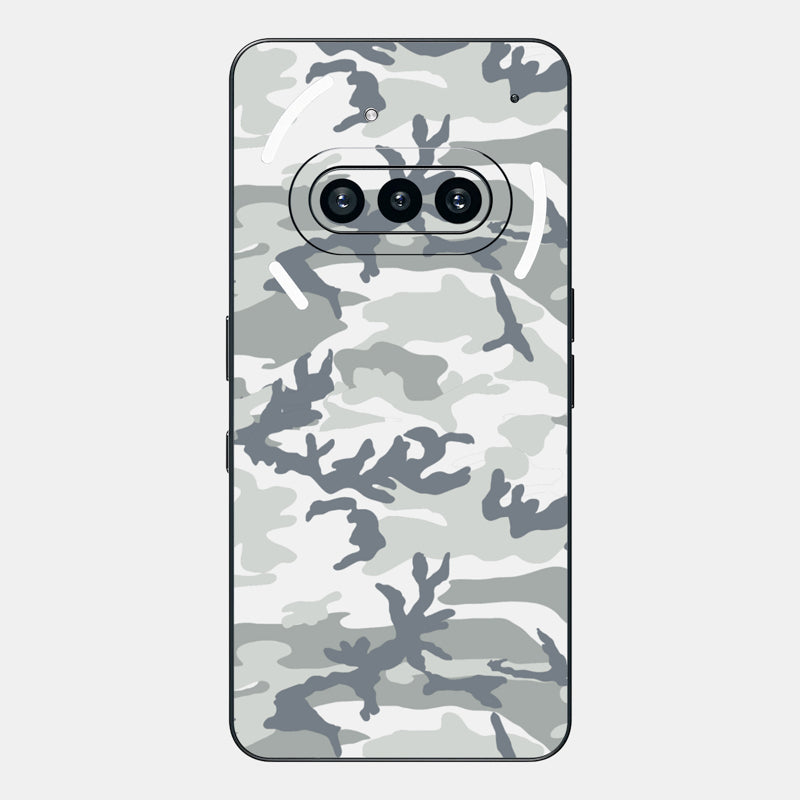 Snow Camo Glass Back
