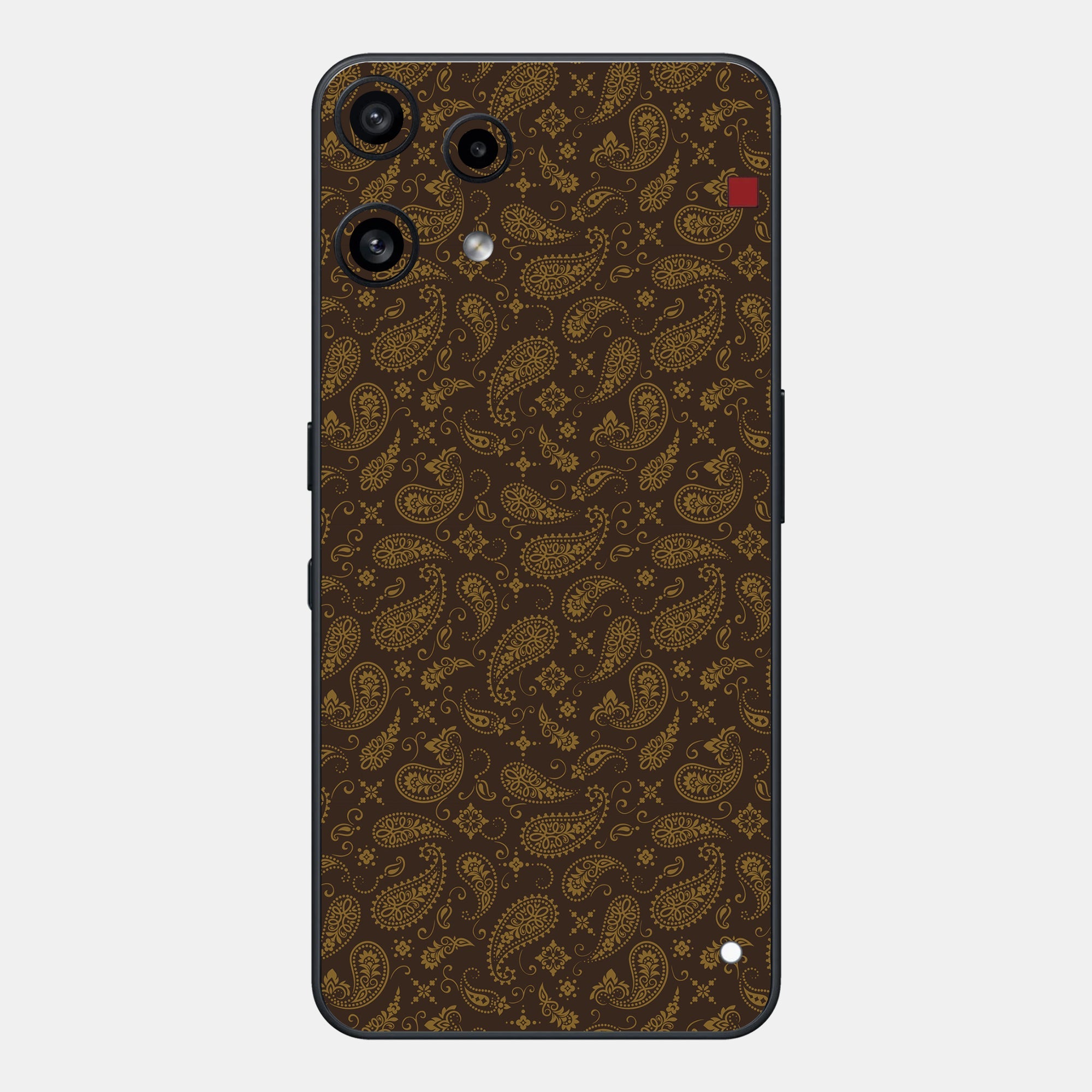 Brown Paisley Glass Back