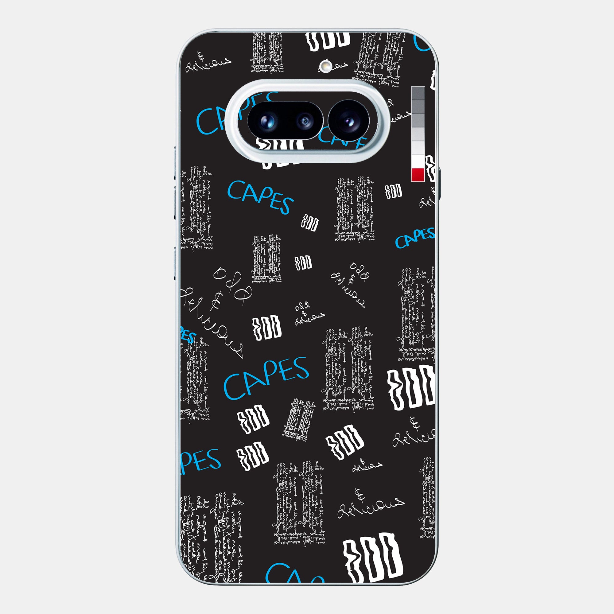 Black Scribble Glass Back