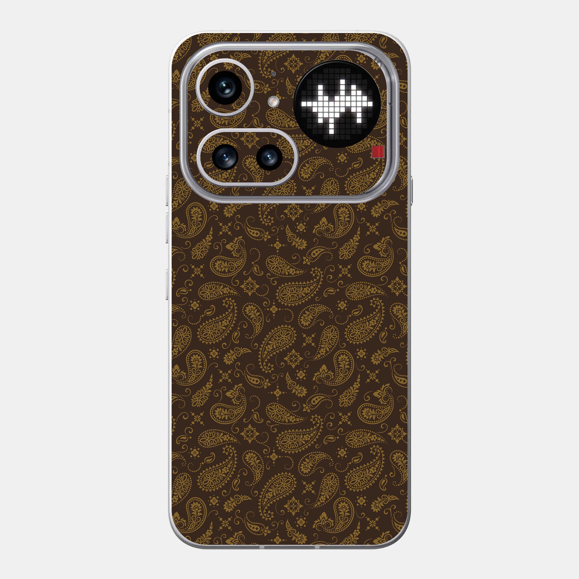 Brown Paisley Glass Back