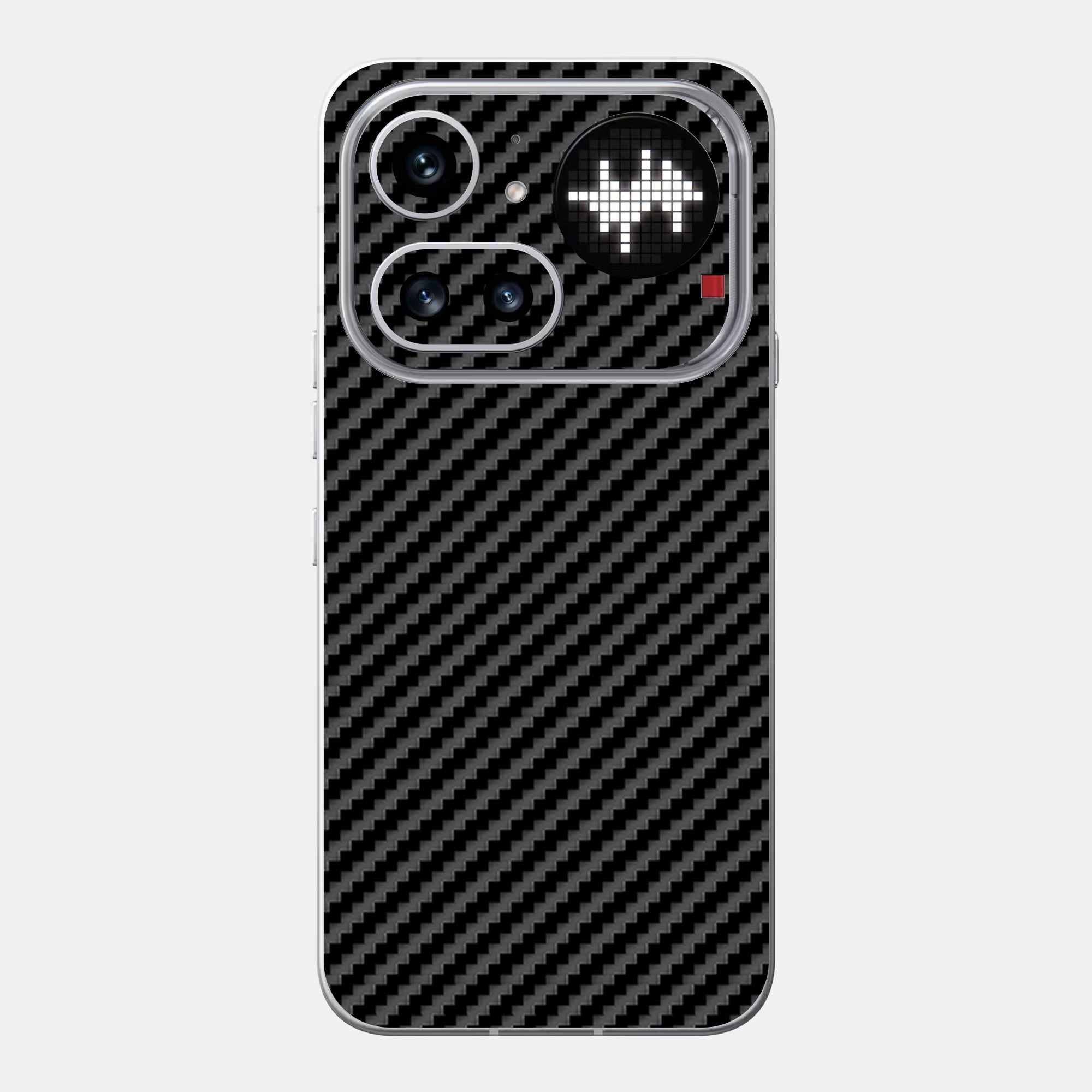 Carbon Fibre black Glass Back