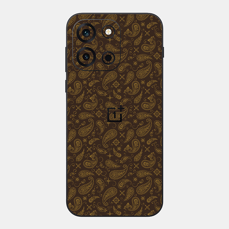 Brown Paisley Glass Back