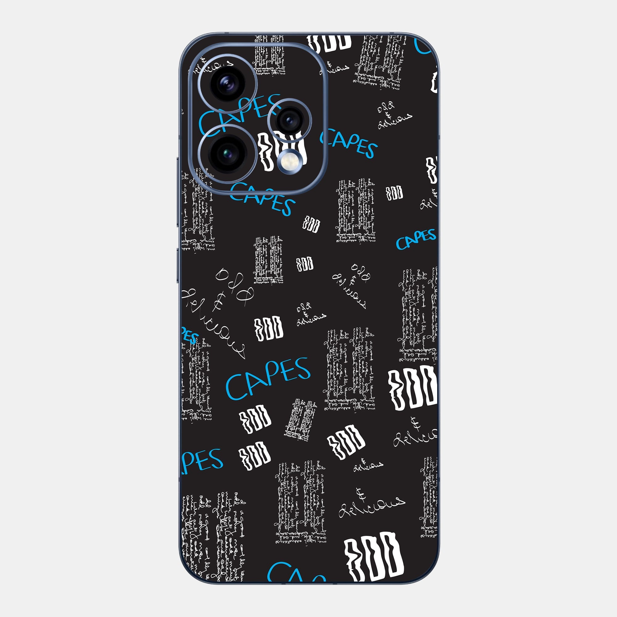 Black Scribble Glass Back