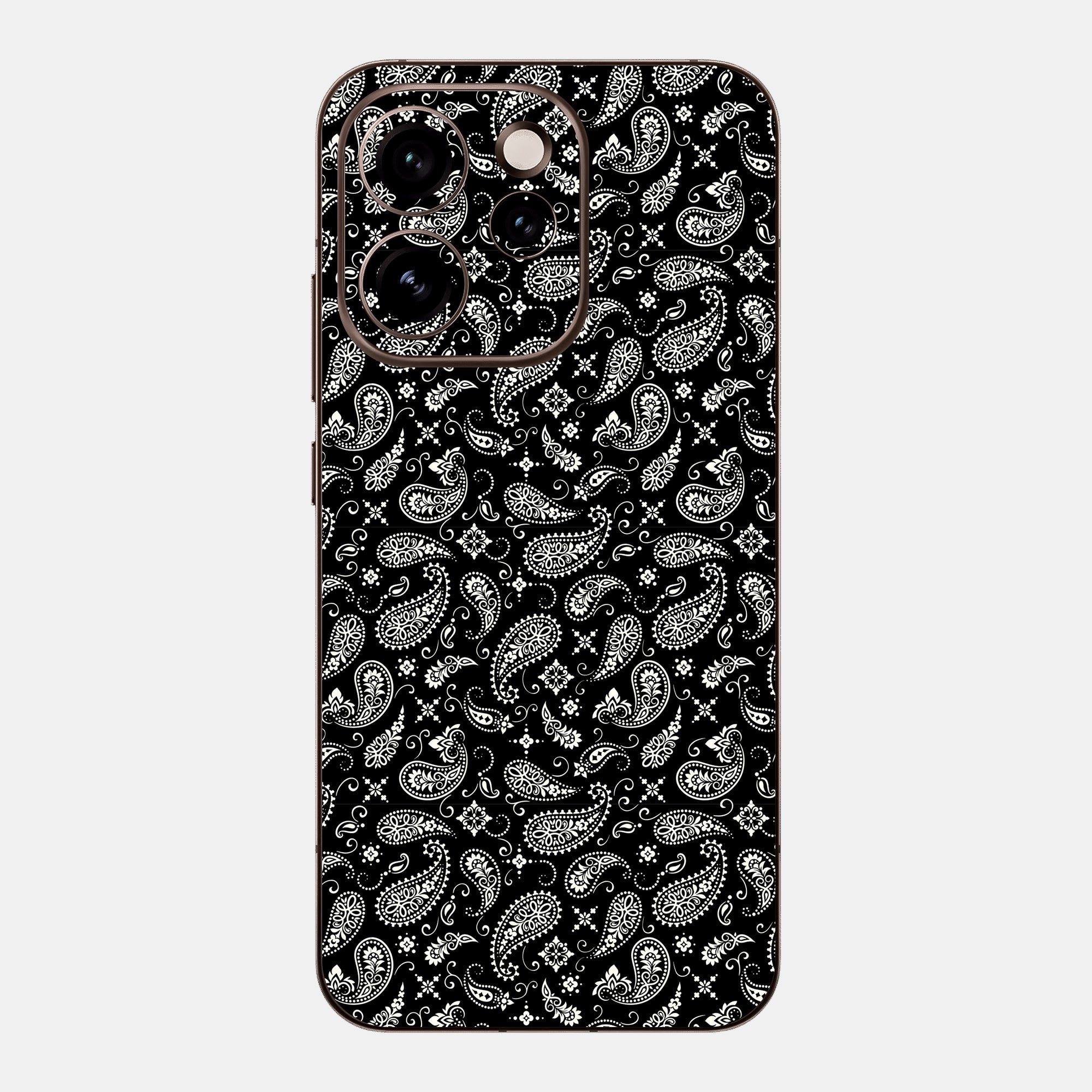Black Paisley Glass Back