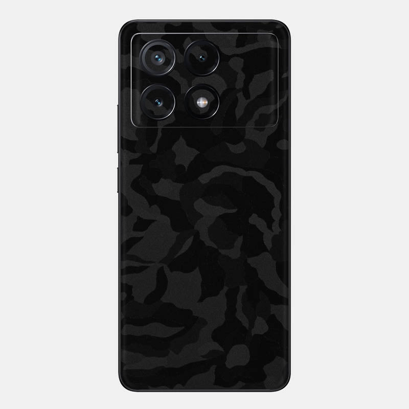 Black Camo Glass Back