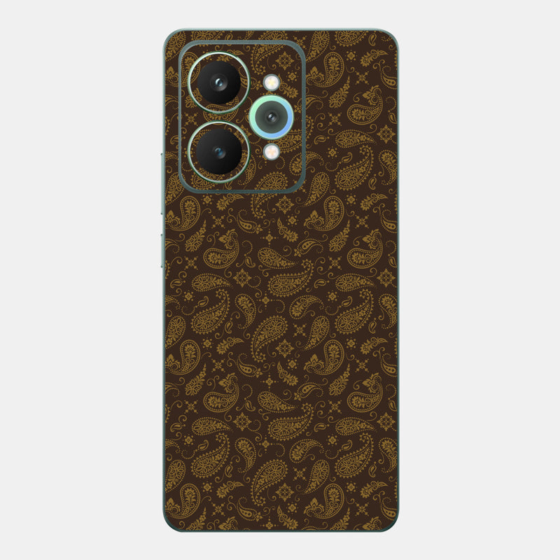 Brown Paisley Glass Back