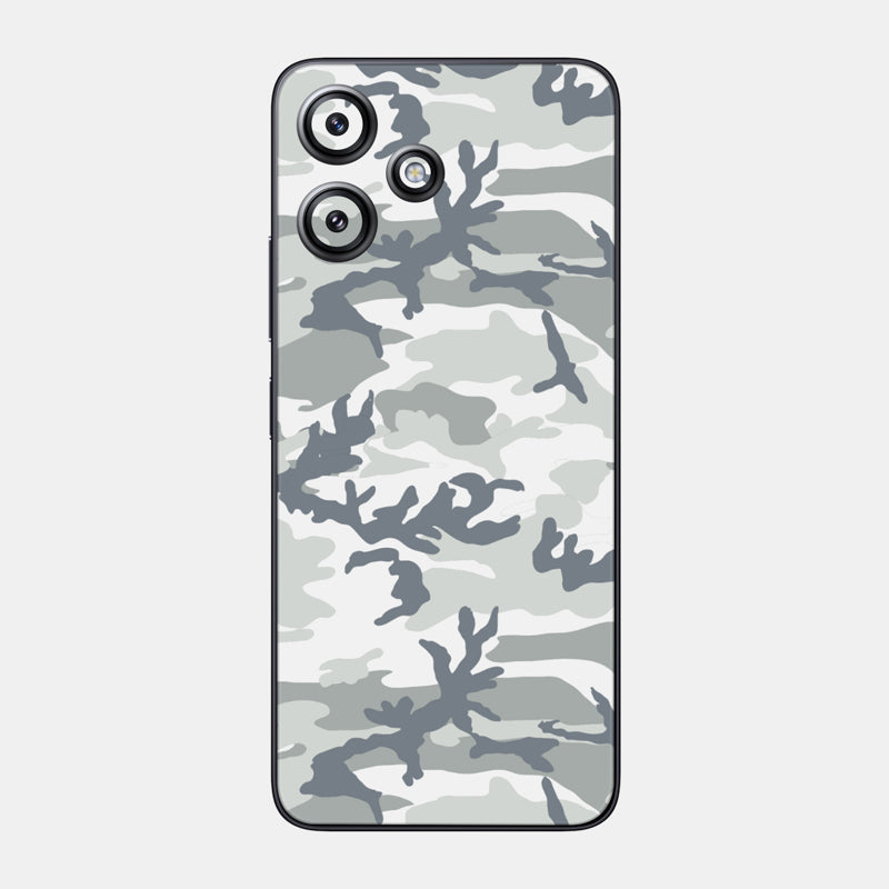 Snow Camo Glass Back