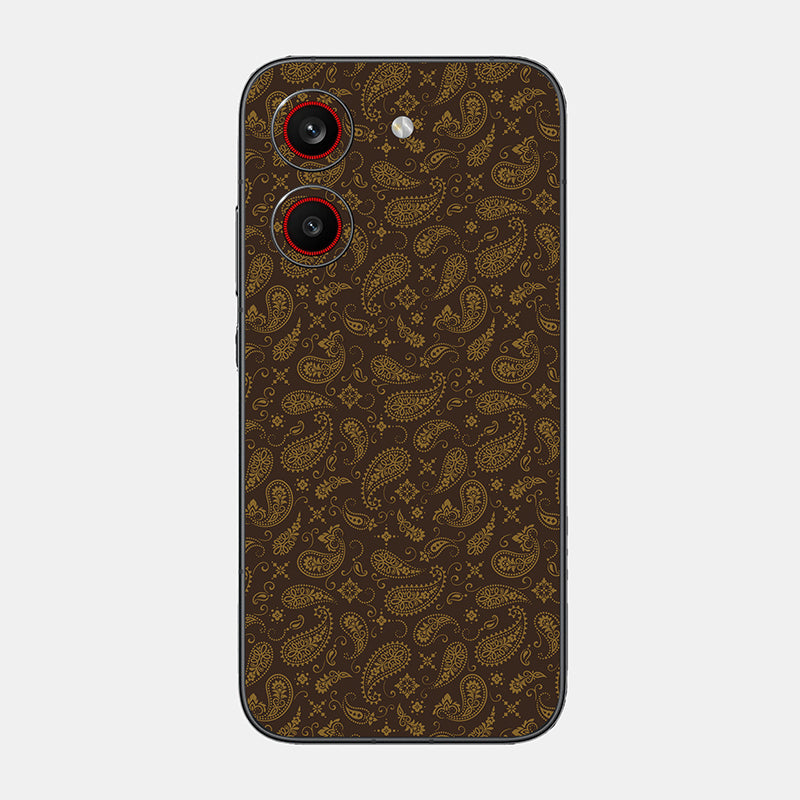 Brown Paisley Glass Back