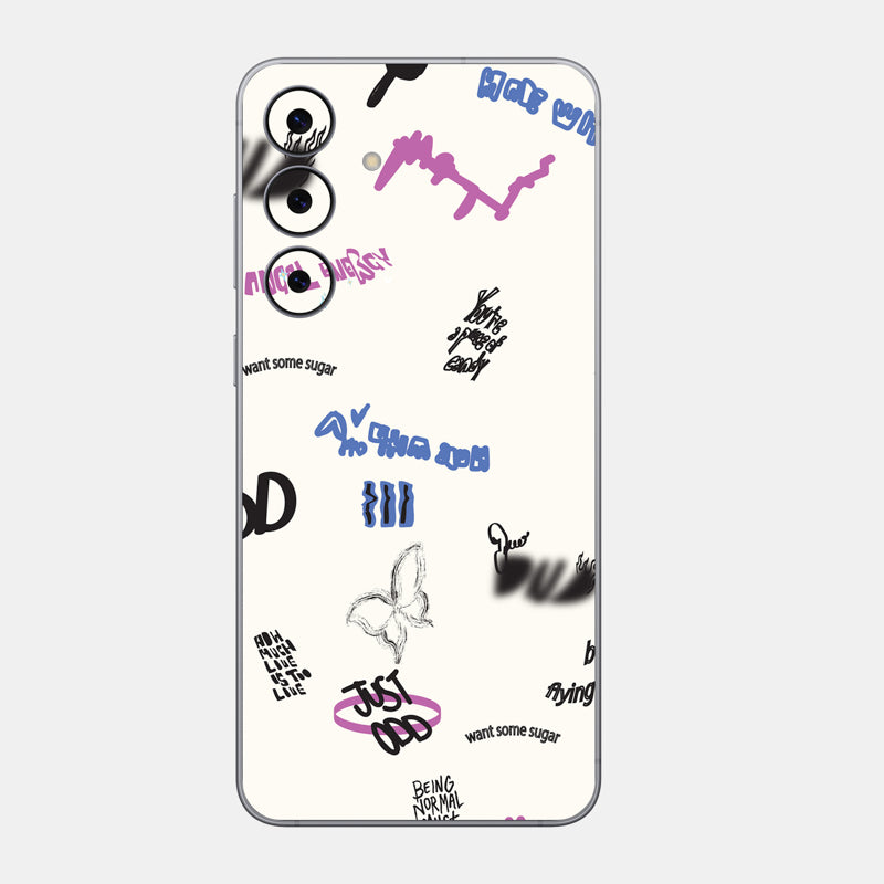 Beige Scribble Glass Back