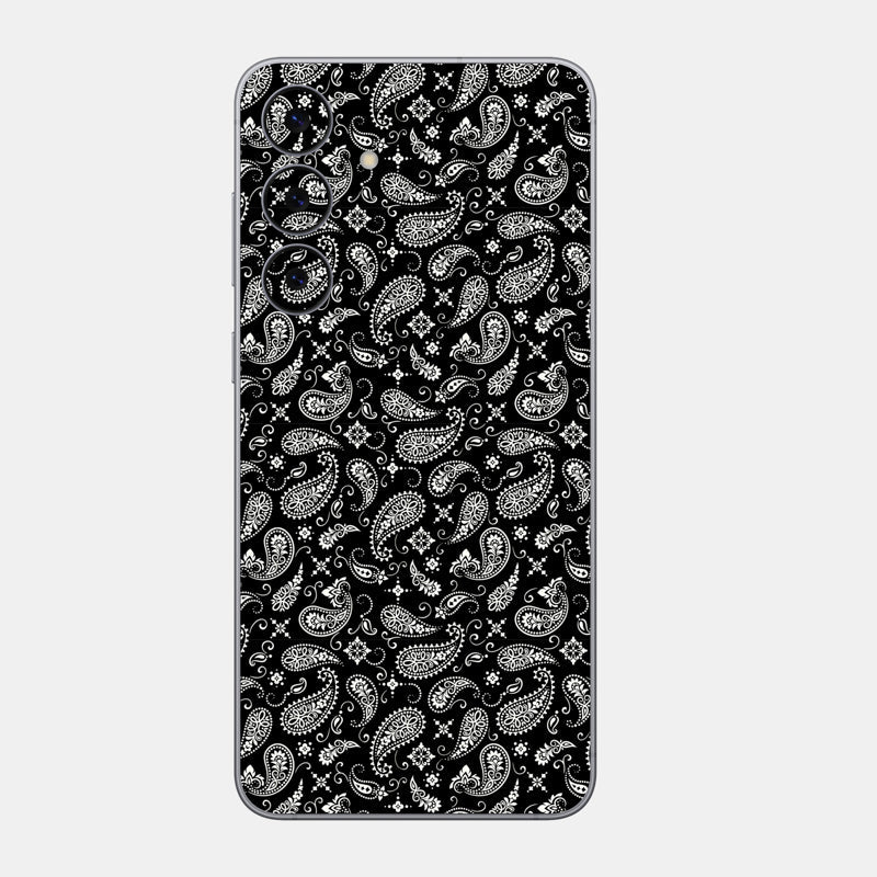 Black Paisley Glass Back