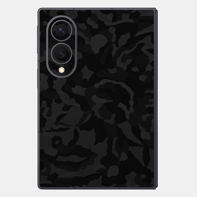 Black Camo Glass Back