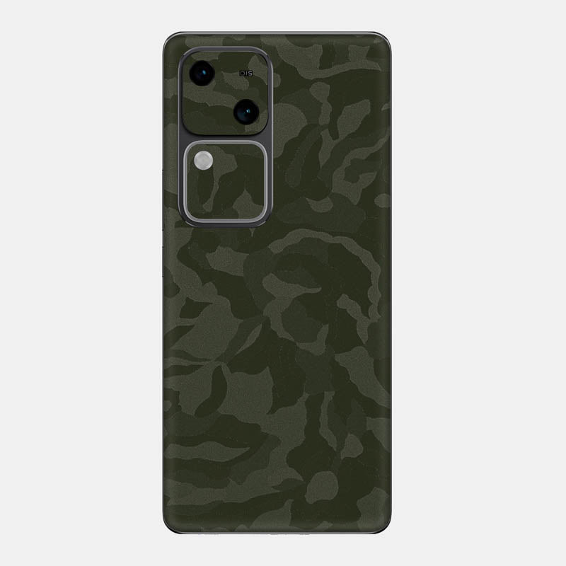 Green Camo Glass Back