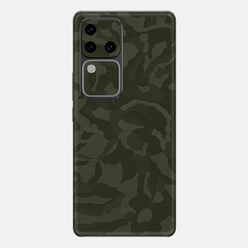 Green Camo Glass Back