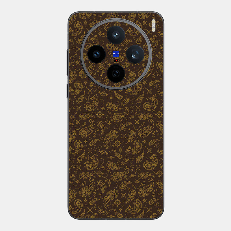 Brown Paisley Glass Back