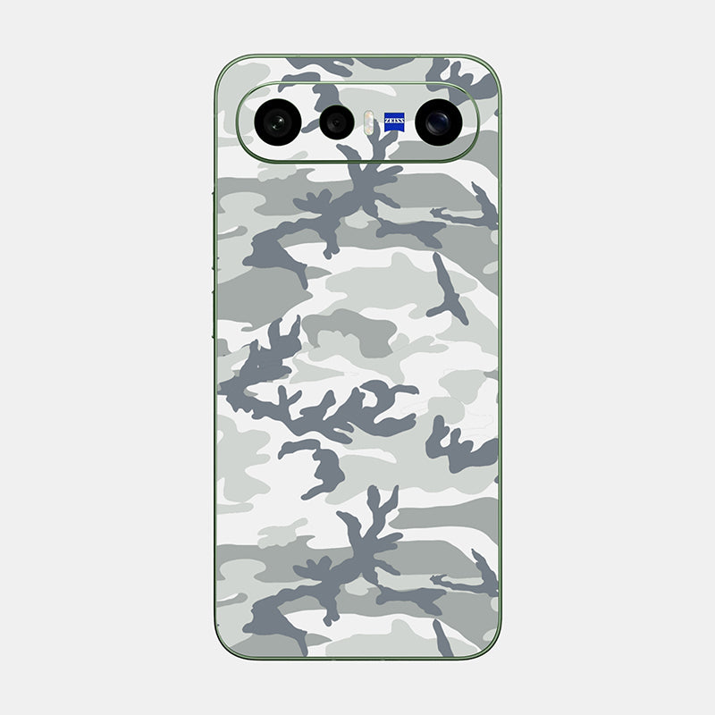 Snow Camo Glass Back