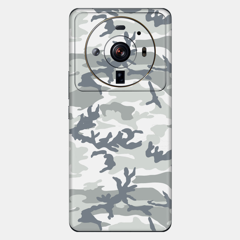 Snow Camo Glass Back
