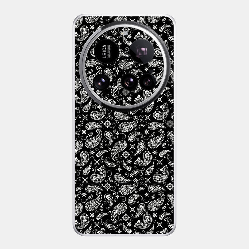 Black Paisley Glass Back
