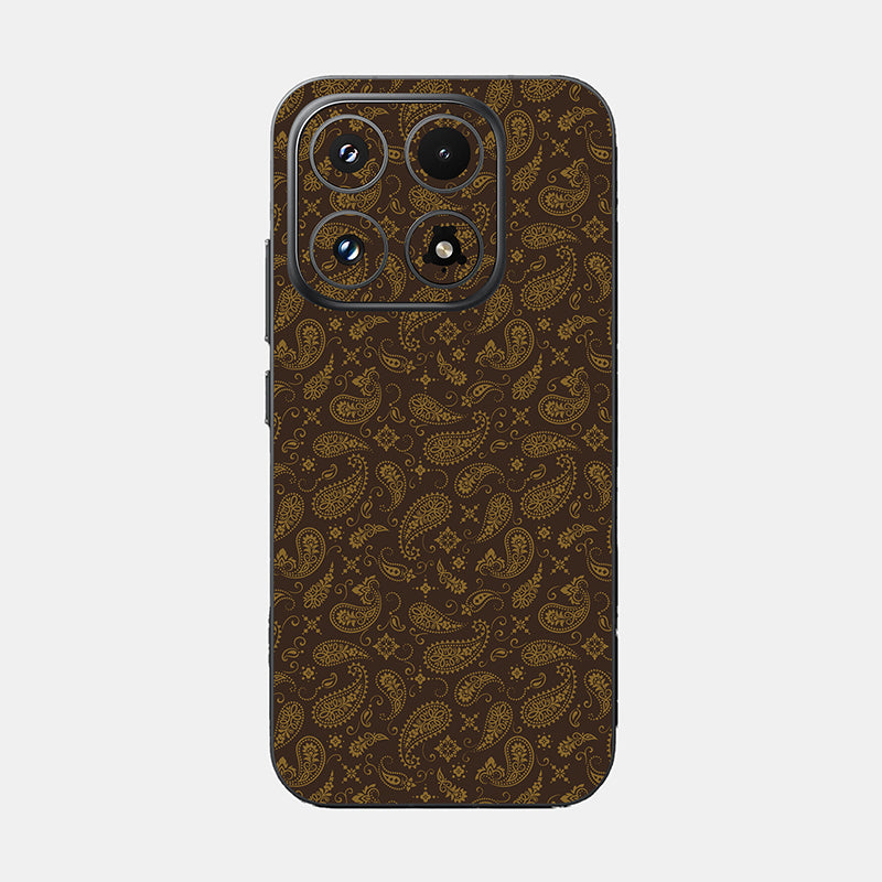 Brown Paisley Glass Back