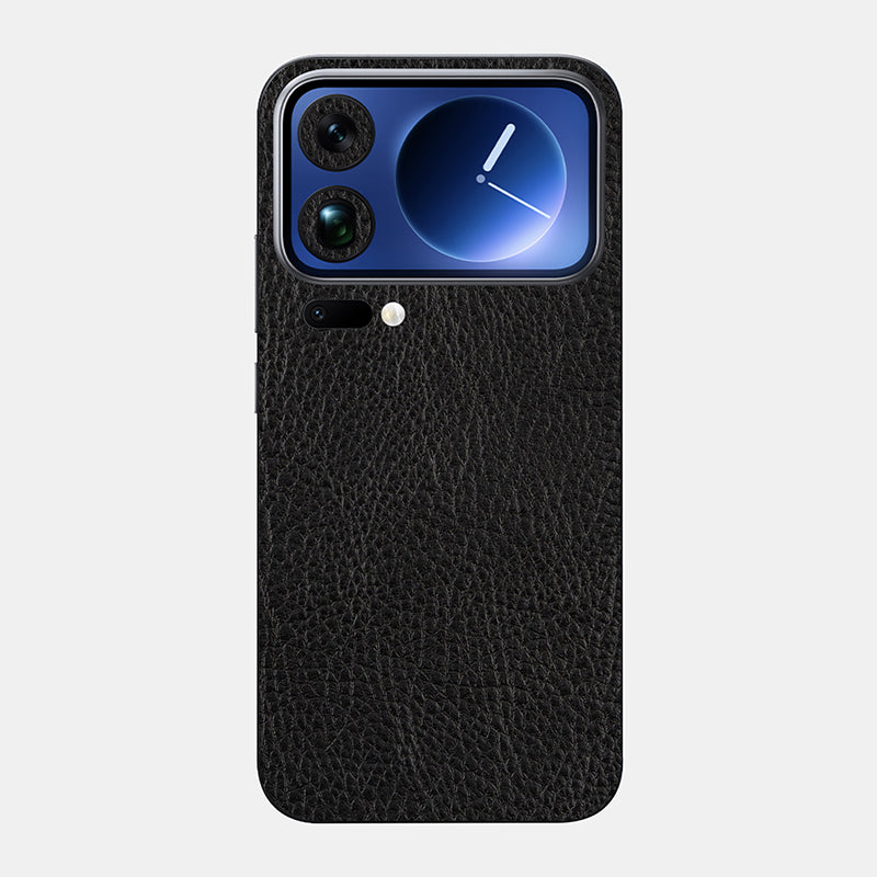 Black Leather Glass Back