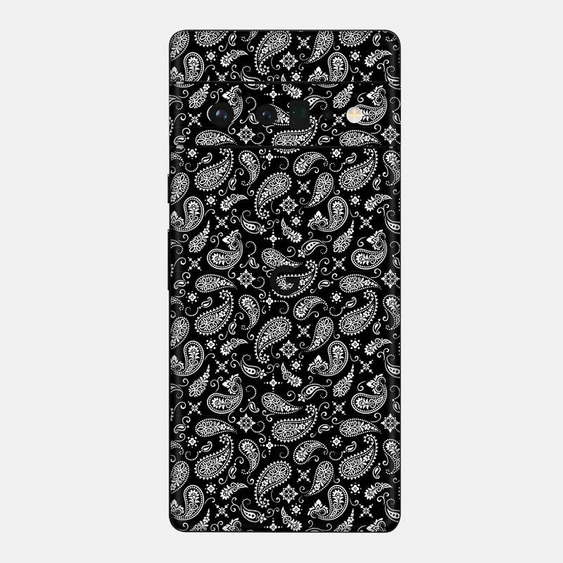 Black Paisley Glass Back