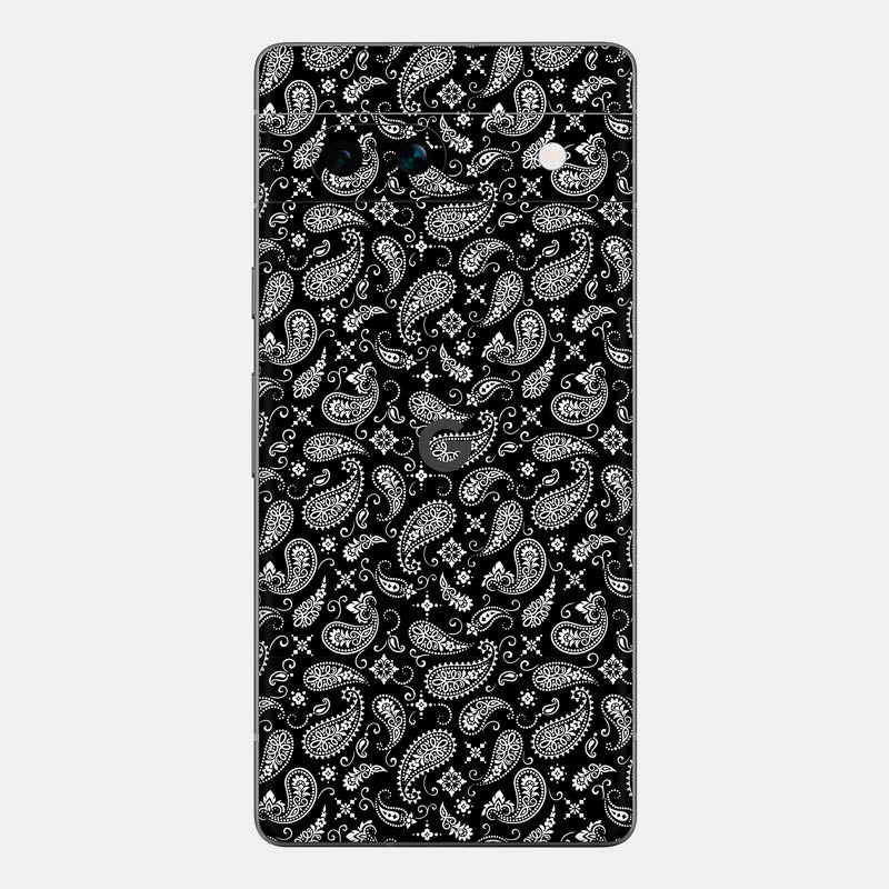 Black Paisley Glass Back
