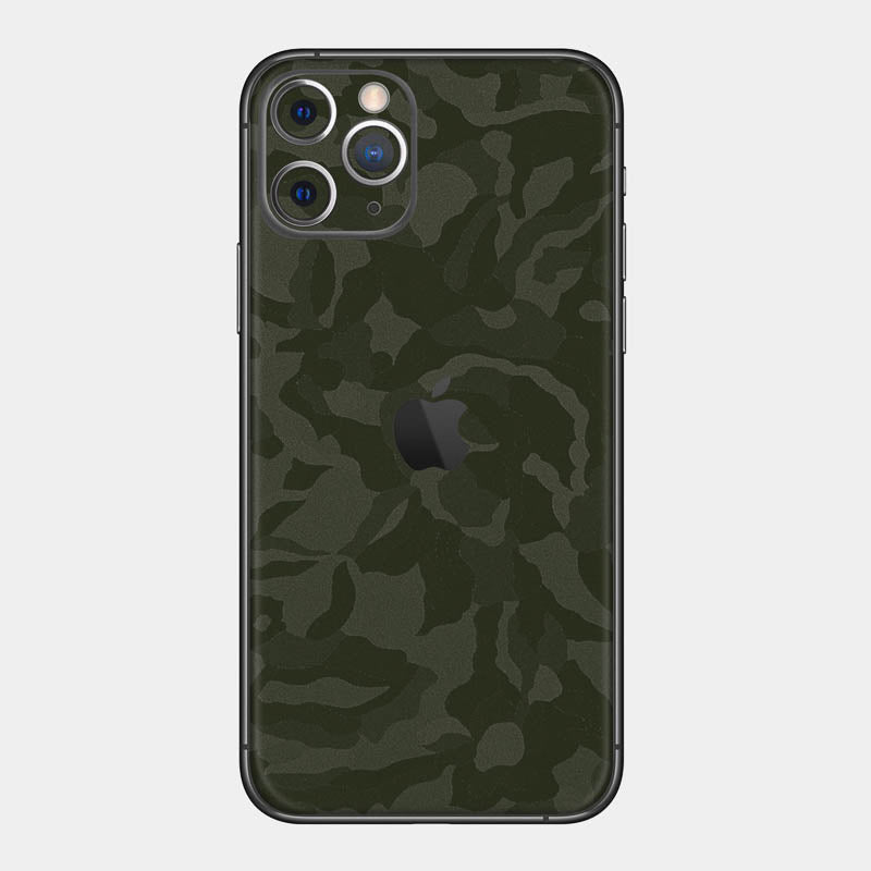 Green Camo Glass Back