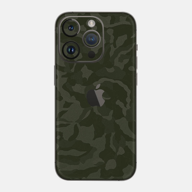 Green Camo Glass Back