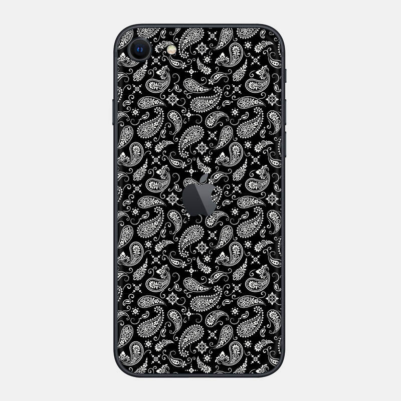 Black Paisley Glass Back