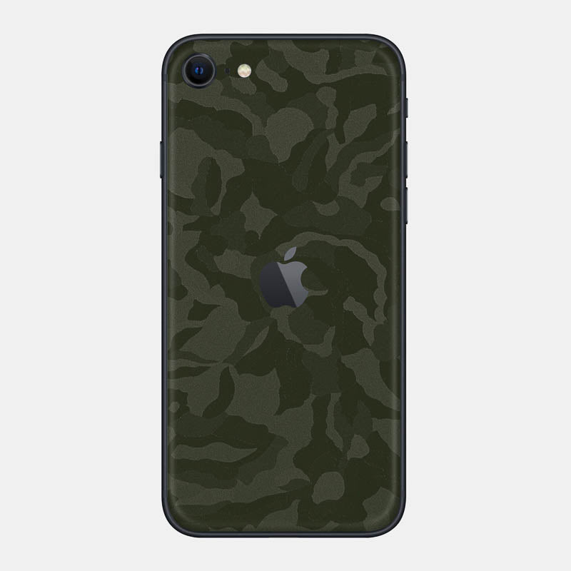 Green Camo Glass Back