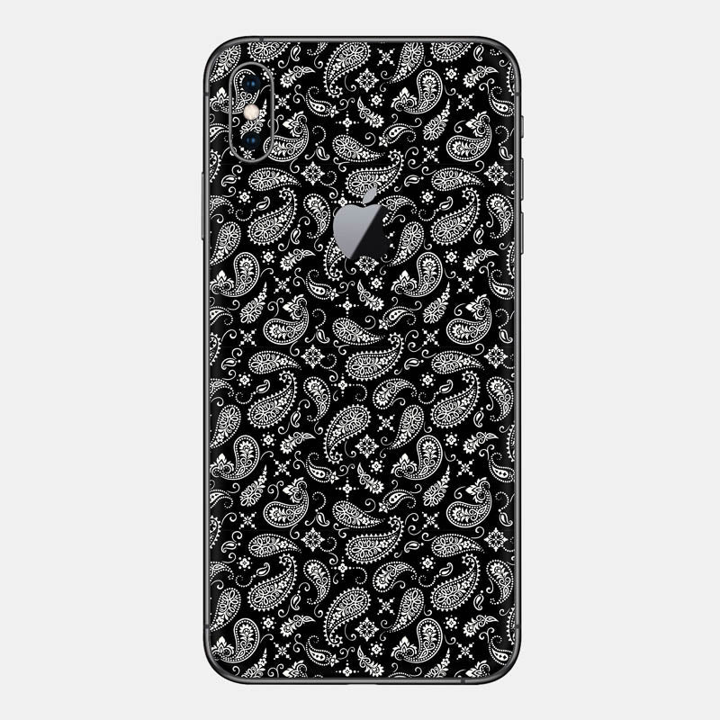 Black Paisley Glass Back
