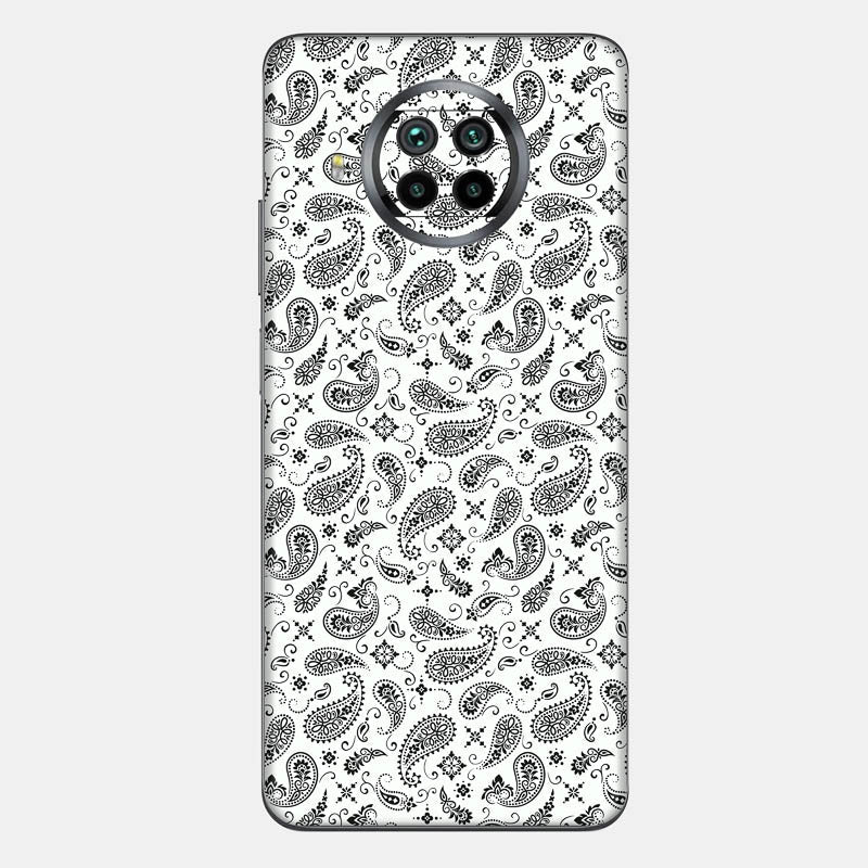 White Paisley Glass Back