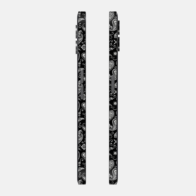 Black Paisley Glass Back