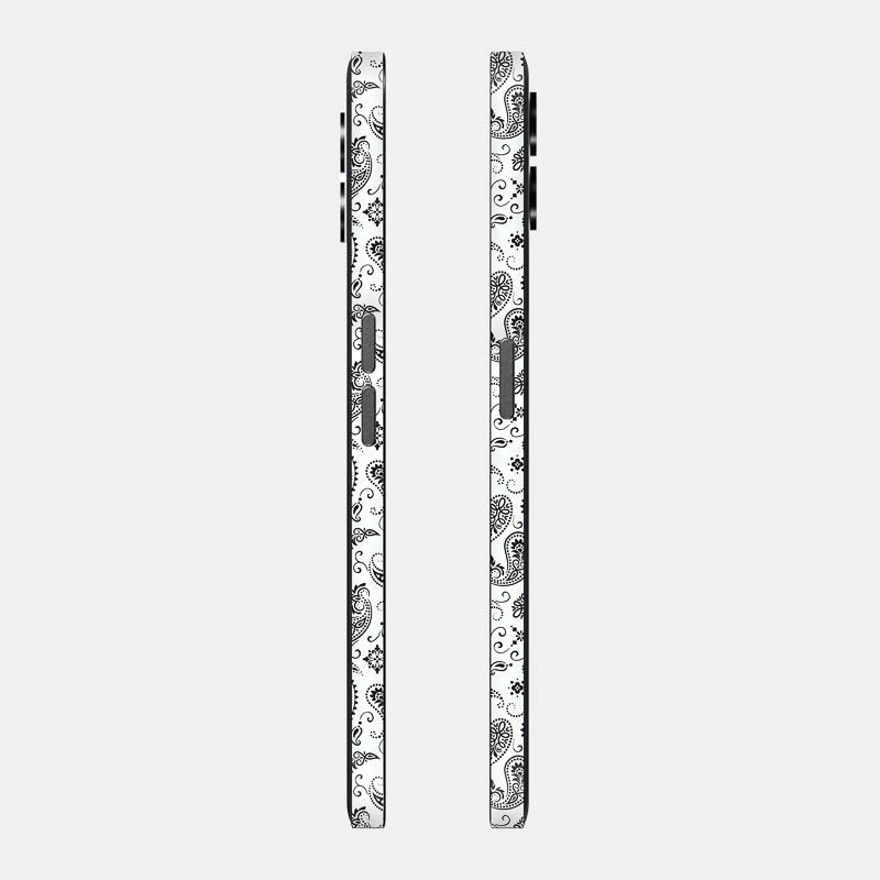 White Paisley Glass Back