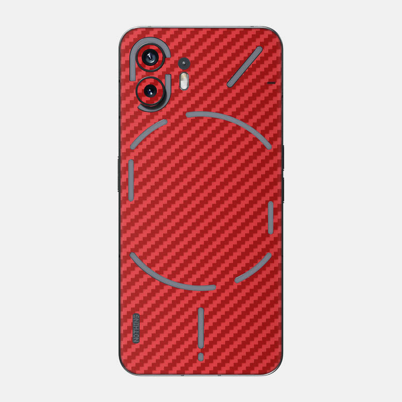 Carbon Fibre red Glass Back