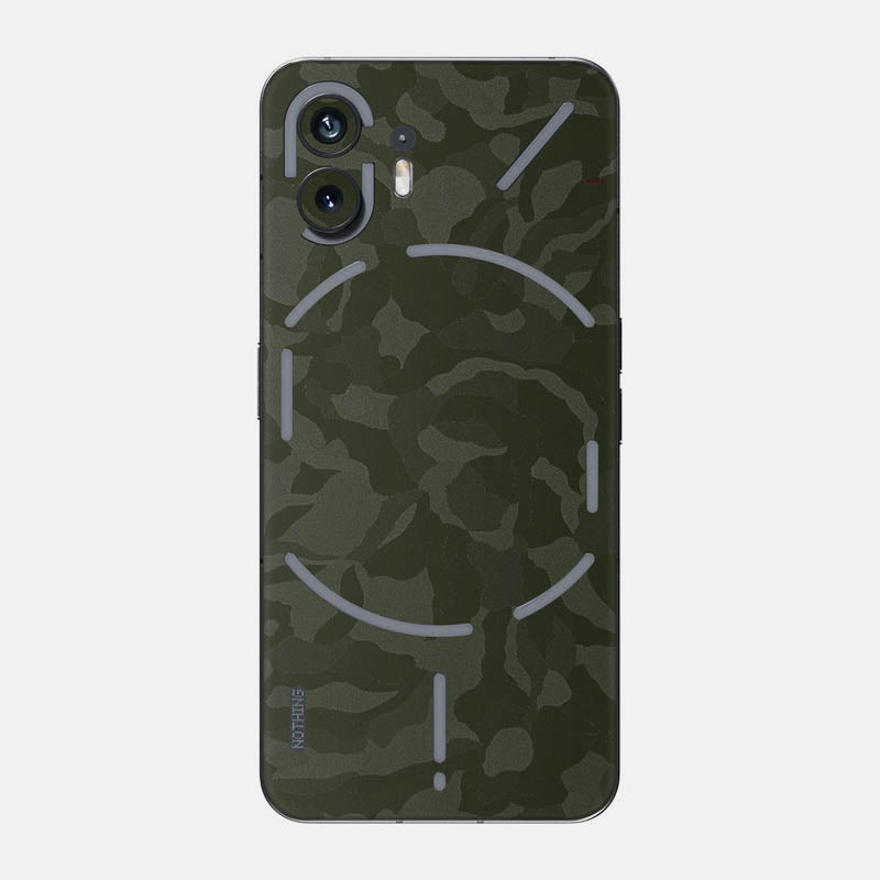 Green Camo Glass Back