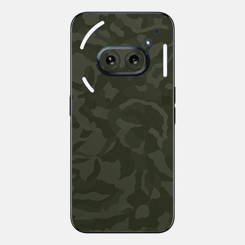 Green Camo Glass Back