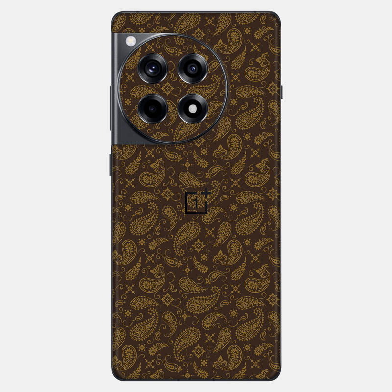 Brown Paisley Glass Back
