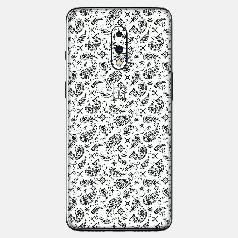 White Paisley Glass Back