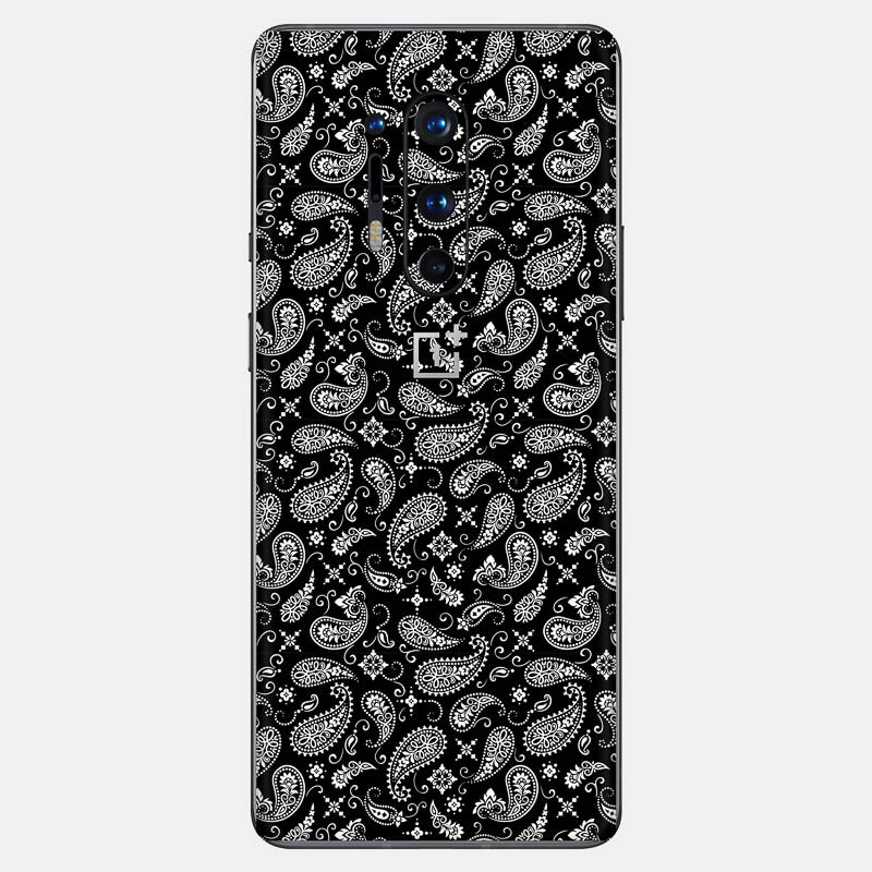 Black Paisley Glass Back