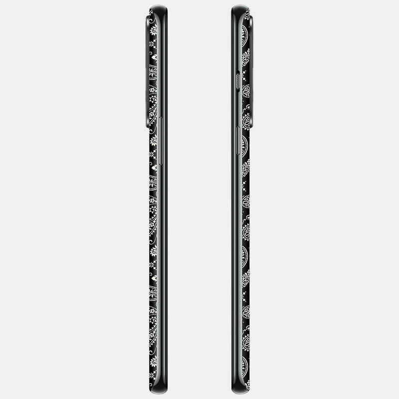 Black Paisley Glass Back